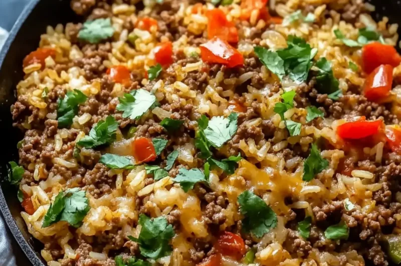 Easy Ground Beef and Rice Skillet (30Minutes)