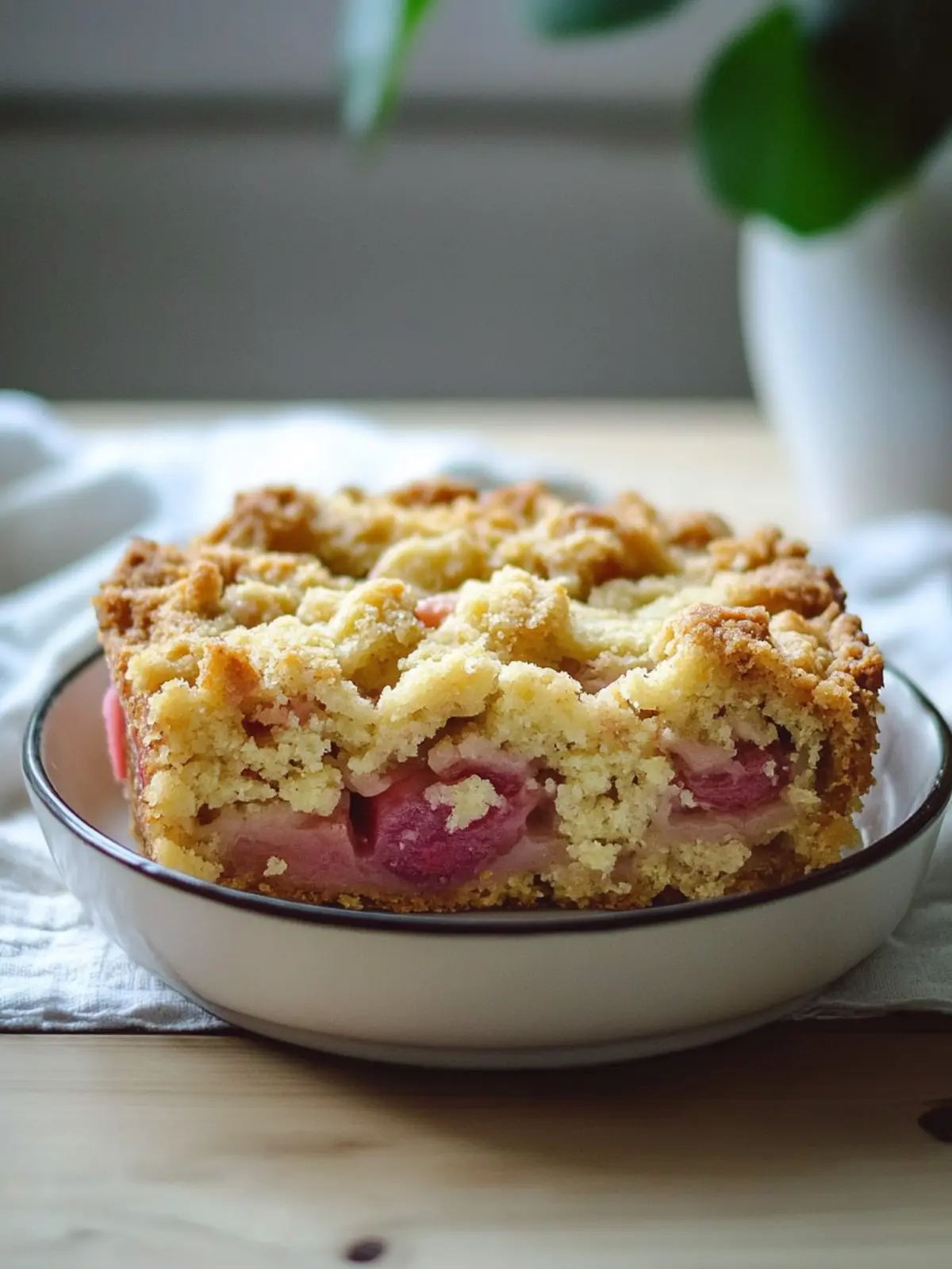 Irresistible Rhubarb Buckle with Buttery Crumb Topping 4 Rhubarb Buckle