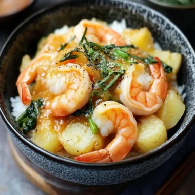 Shrimp and Potato Ankake Donburi