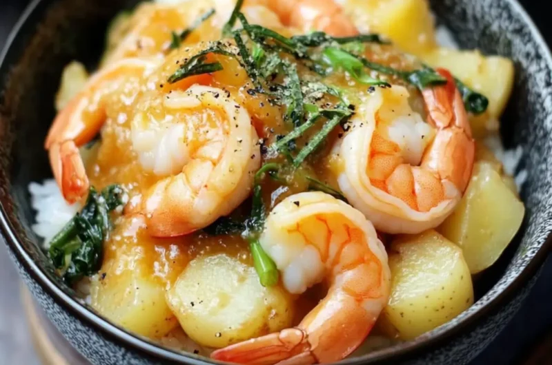 Shrimp and Potato Ankake Donburi