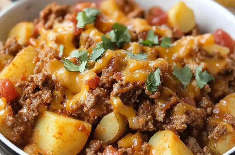 Easy Cheesy Taco Potatoes