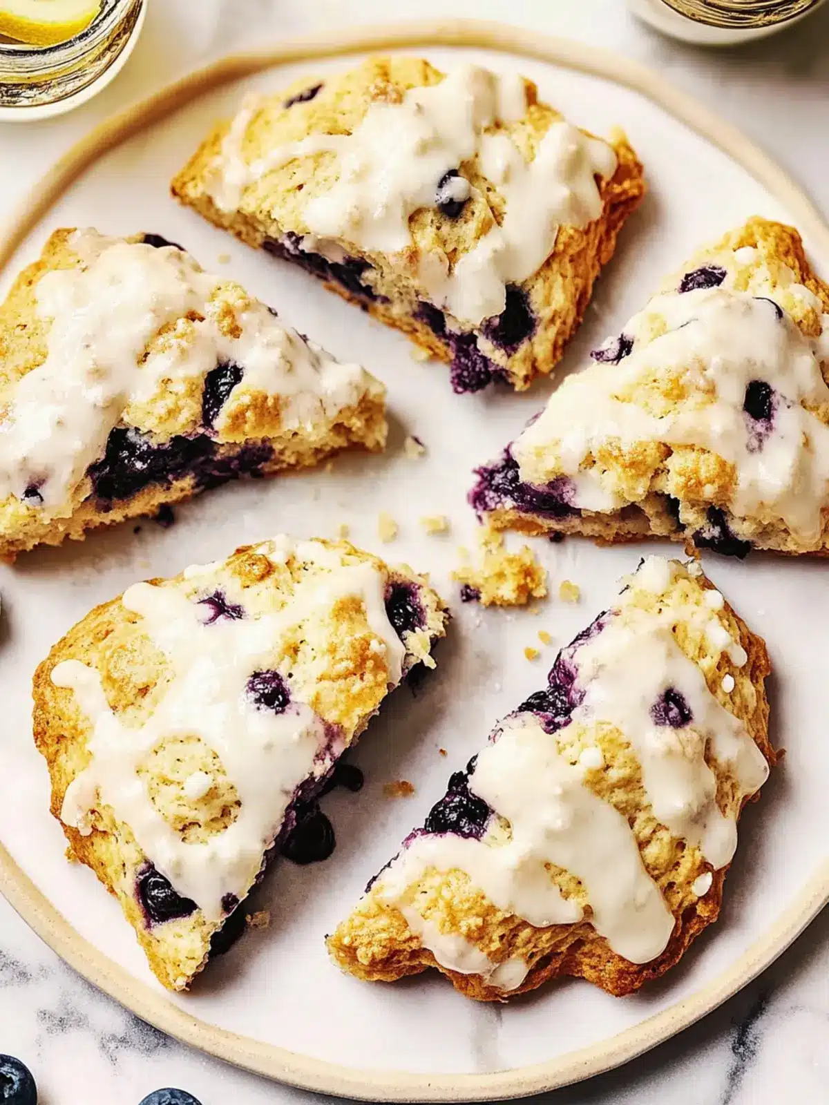 Irresistible Blueberry Scones with Zesty Lemon Glaze 4 Blueberry Scones