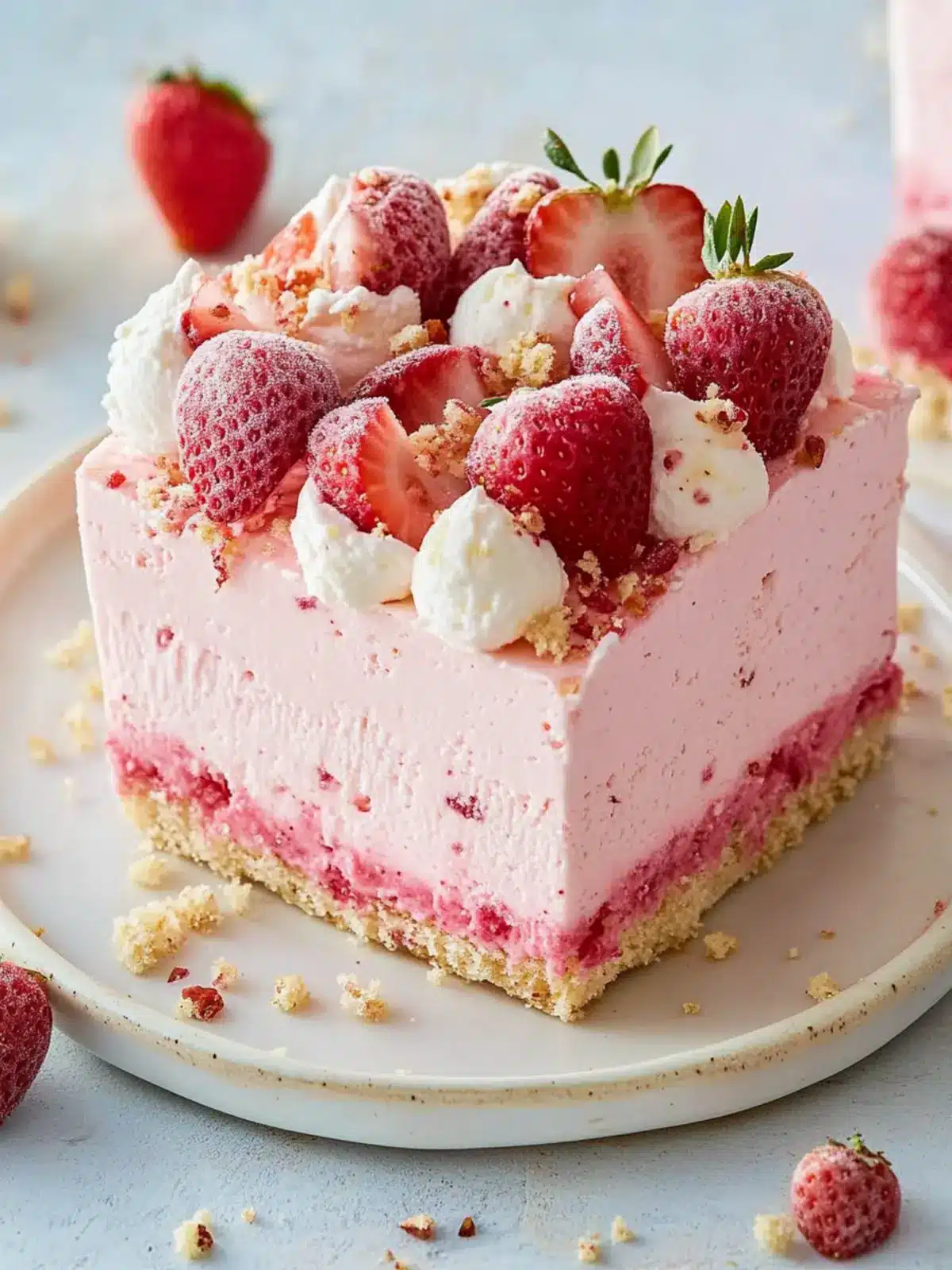 Strawberry Ice Cream Cake: Easy Nostalgic Summer Treat 3 Strawberry Ice Cream Cake