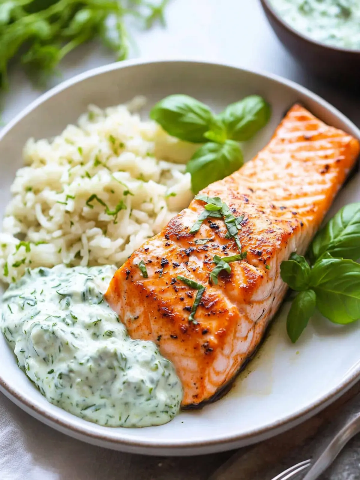 15-Minute Pan Seared Salmon with Zesty Basil Tzatziki Bliss 2 15-Minute Pan Seared Salmon with Basil Tzatziki