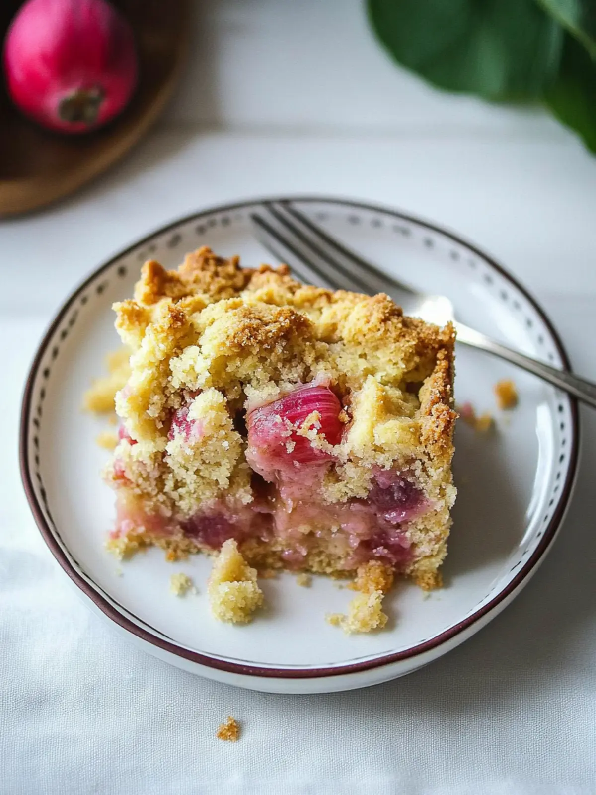 Irresistible Rhubarb Buckle with Buttery Crumb Topping 5 Rhubarb Buckle