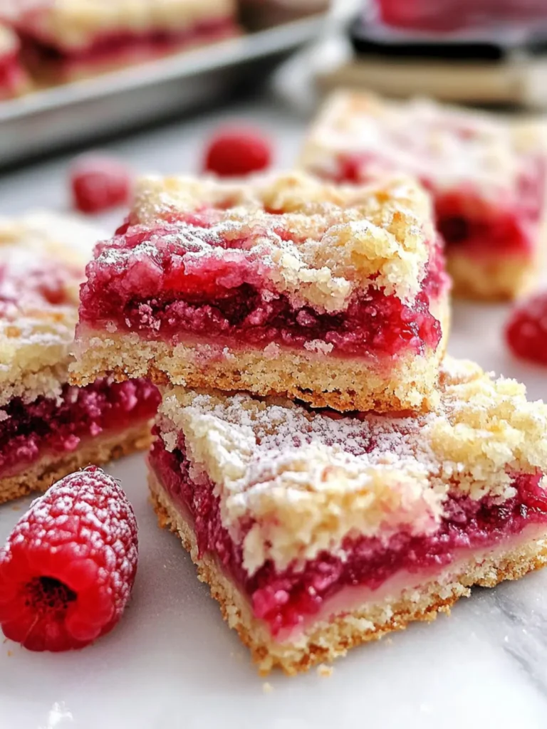 Raspberry Rhubarb Almond Bars