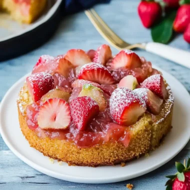 Indulge in Keto Strawberry Rhubarb Upside Down Cake Bliss 9 Keto Strawberry Rhubarb Upside Down Cake