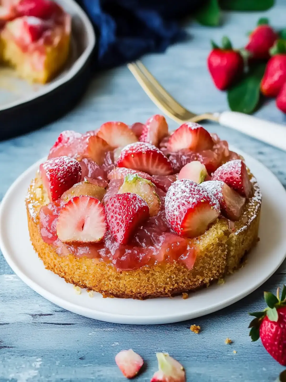 Indulge in Keto Strawberry Rhubarb Upside Down Cake Bliss 5 Keto Strawberry Rhubarb Upside Down Cake