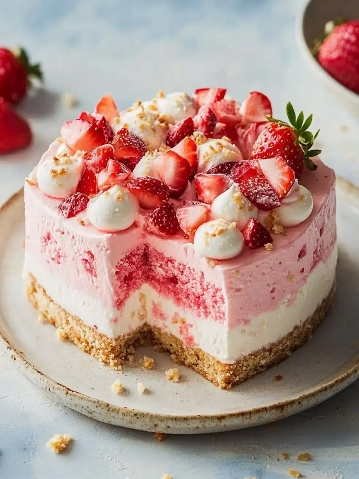 Strawberry Ice Cream Cake: Easy Nostalgic Summer Treat 4 Strawberry Ice Cream Cake