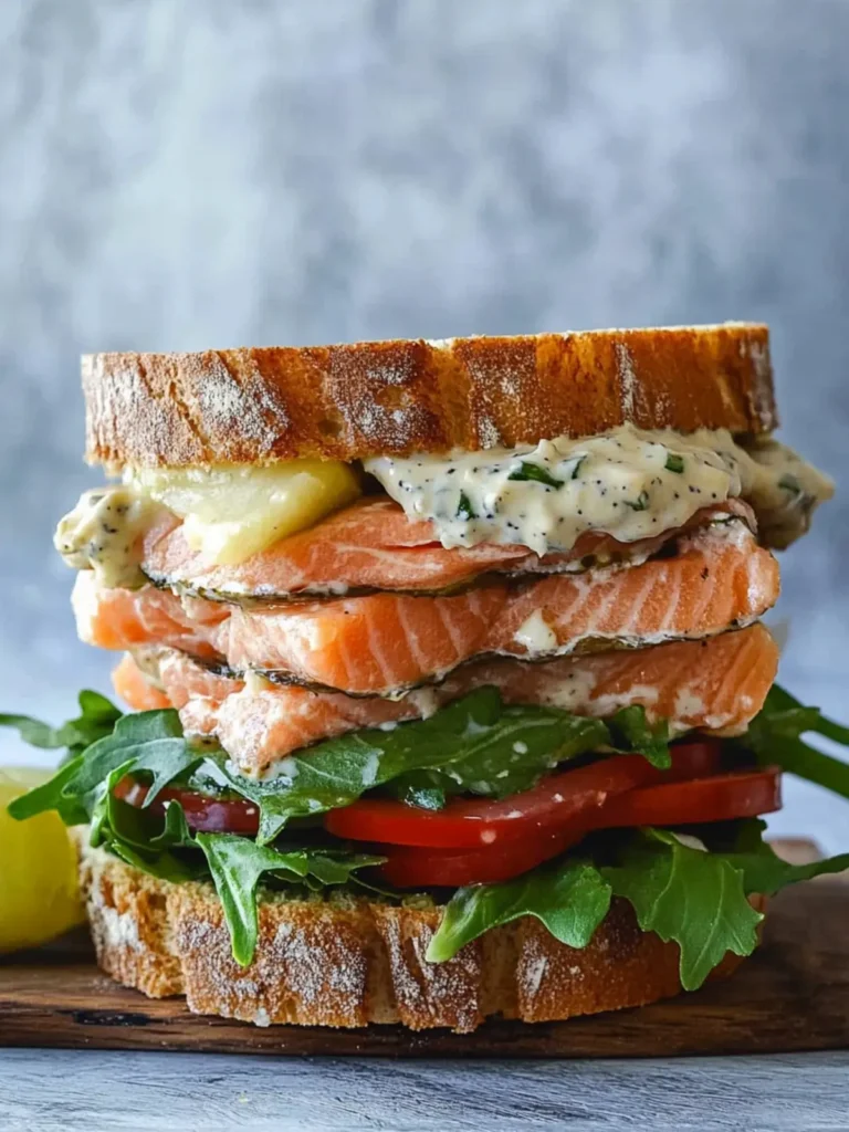 Salmon Sandwich with Dijon Sauce