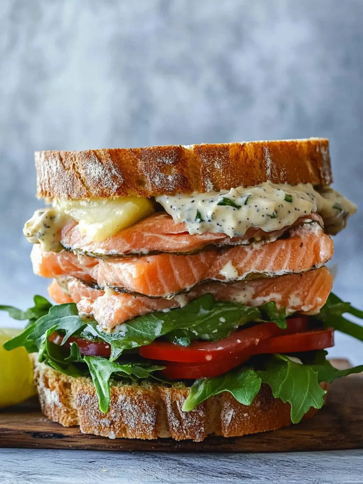 Savory Salmon Sandwich with Zesty Dijon Sauce in 15 Minutes 2 Salmon Sandwich with Dijon Sauce