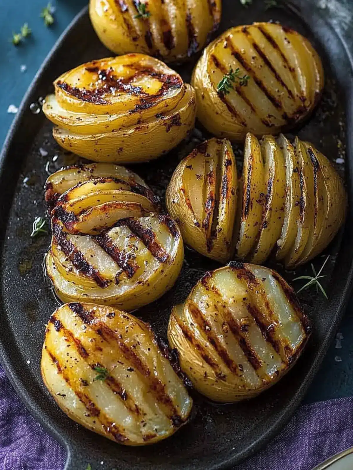 Grilled Potato Fans with Onions for a Summer Flavor Burst 3 Grilled Potato Fans with Onions