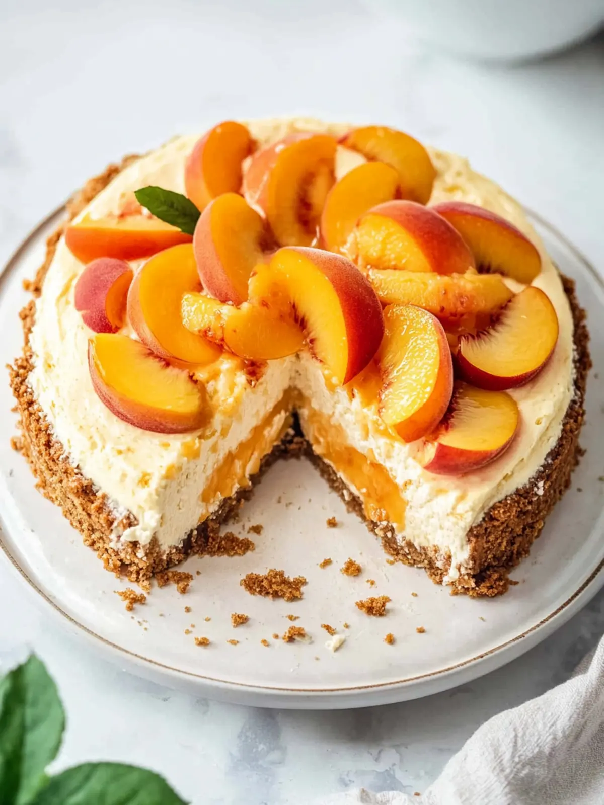 Peach Cobbler Cheesecake