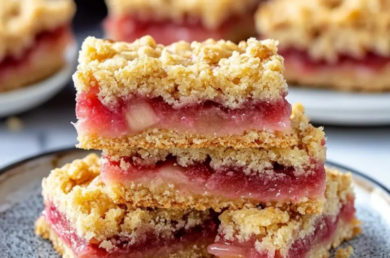 Easy Rhubarb Crumble Bars Recipe