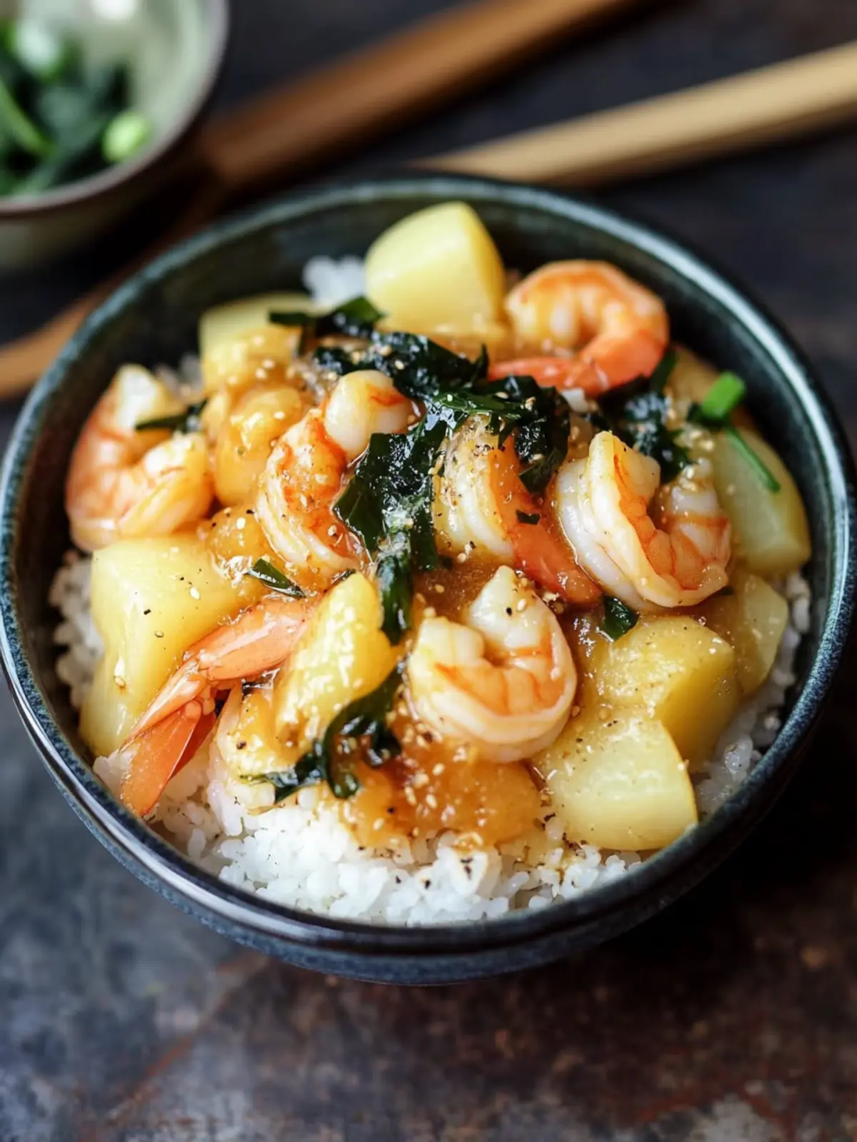 Delicious Shrimp and Potato Ankake Donburi for Quick Dinners 3 Shrimp and Potato Ankake Donburi