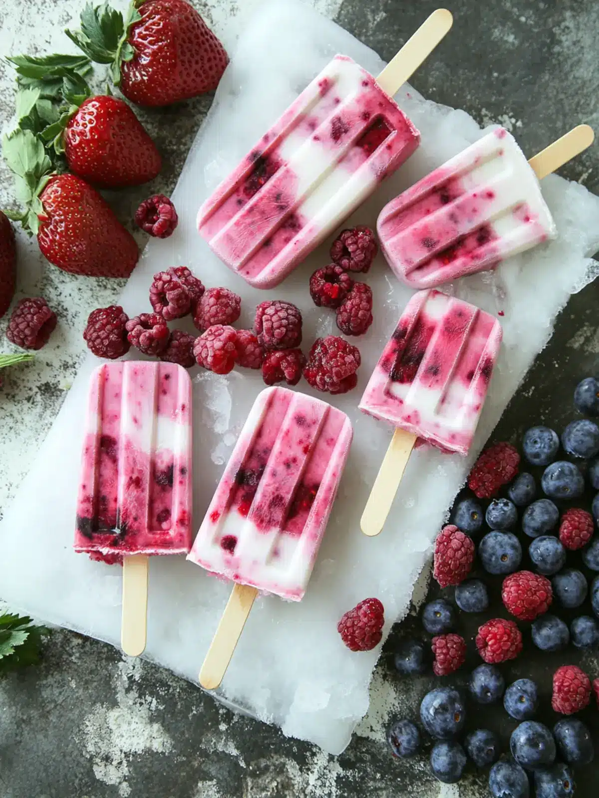 Berry Yogurt Popsicles