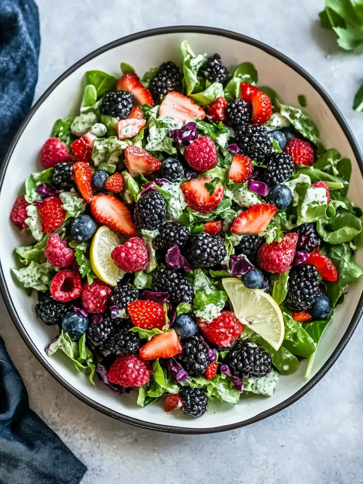 Superfood Berry Salad with Creamy Lemon Herb Dressing Bliss 3 Superfood Berry Salad with Creamy Lemon Herb Dressing