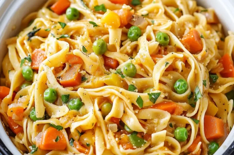 Slow Cooker Mixed Veggie Noodles