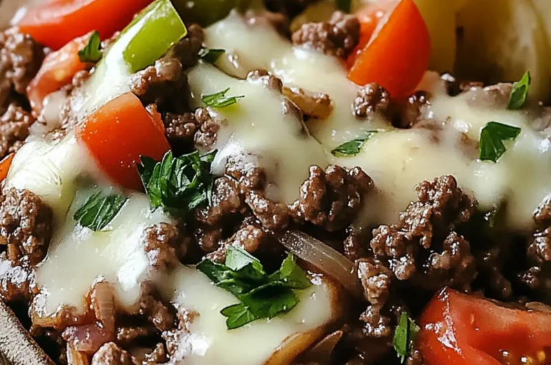 Ground Beef Philly Cheesesteak Bowl