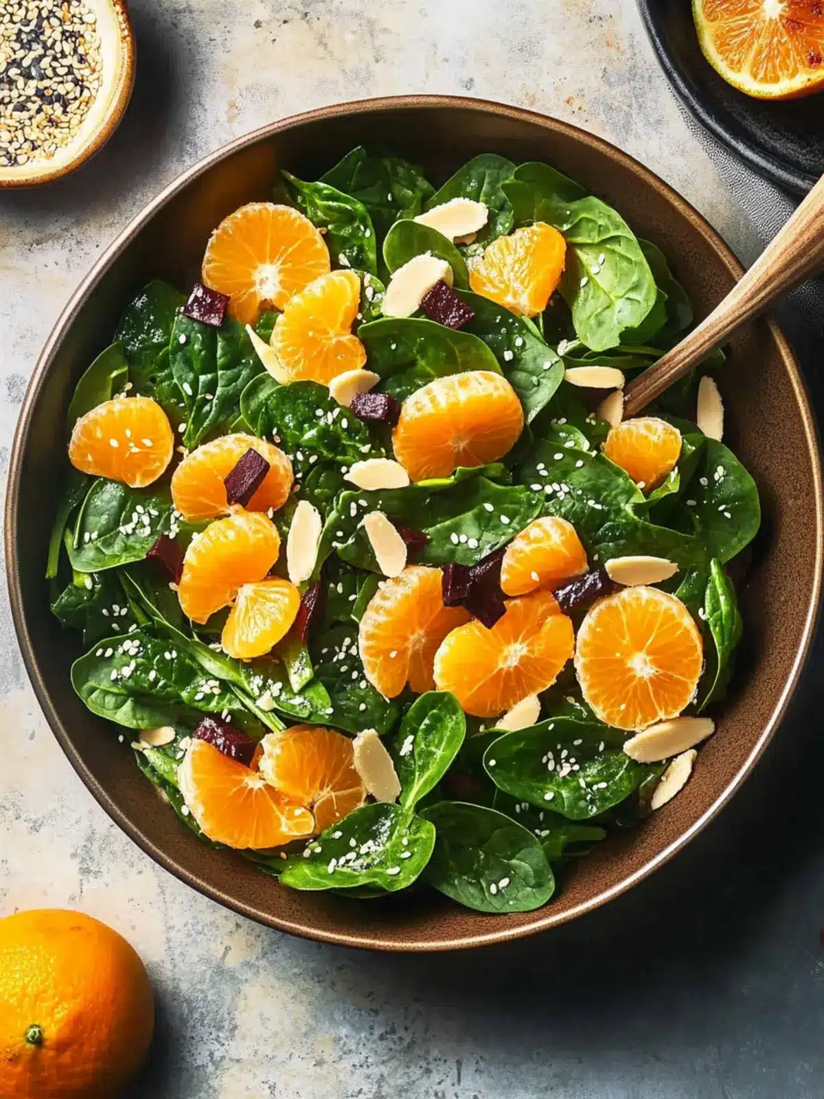 Delicious Mandarin Spinach Salad with Teriyaki Dressing Recipe 3 Mandarin Spinach Salad with Teriyaki Dressing
