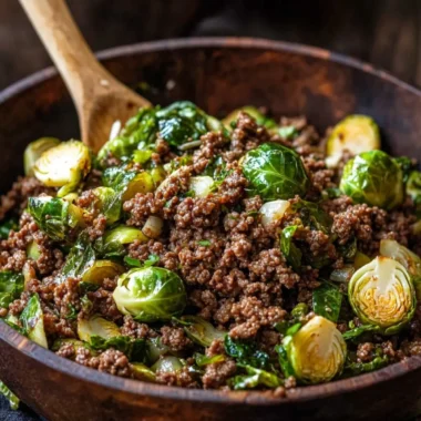 Ground Beef and Brussels Sprouts