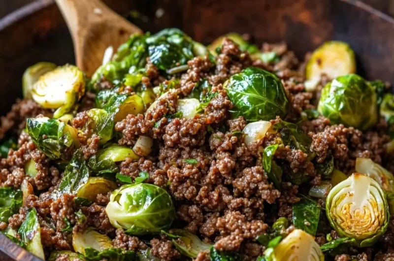 Ground Beef and Brussels Sprouts