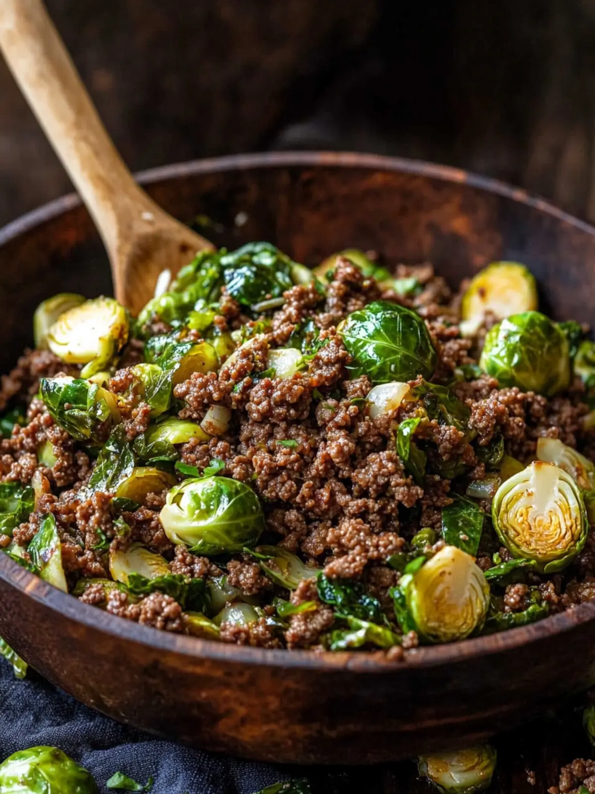 Ground Beef and Brussels Sprouts