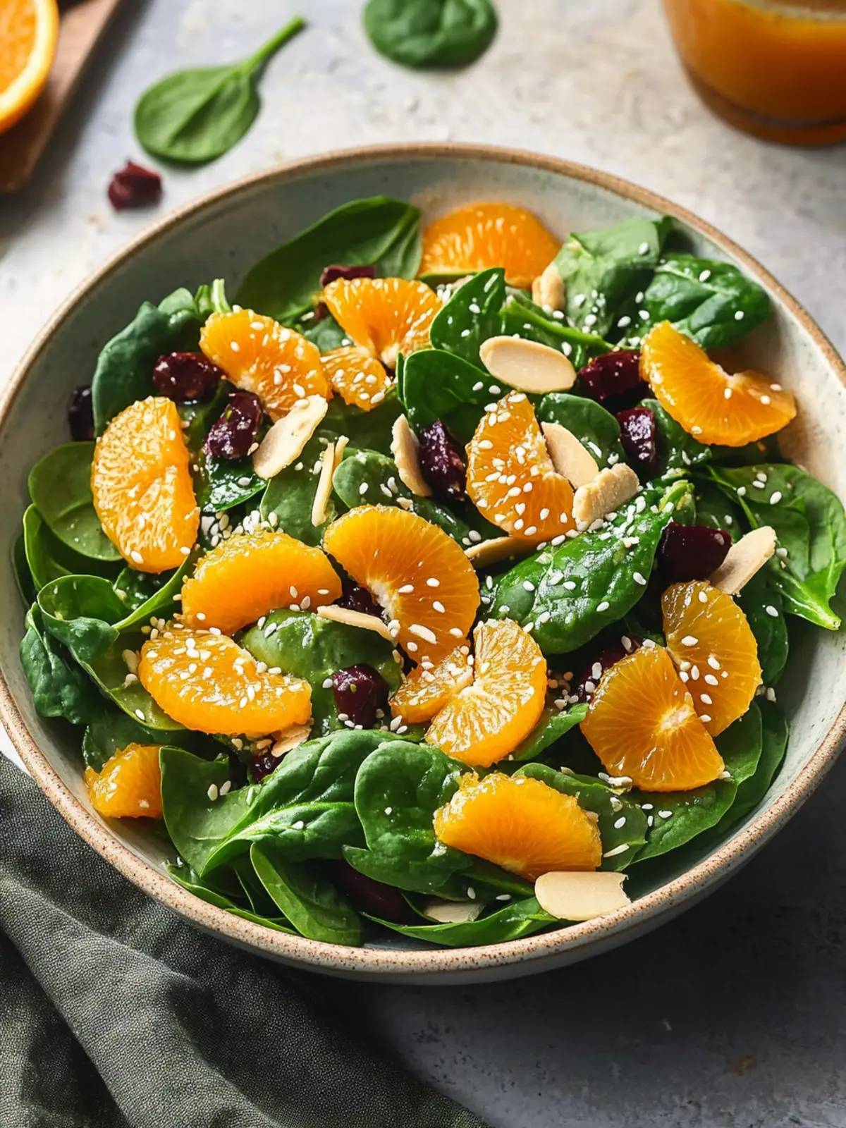 Delicious Mandarin Spinach Salad with Teriyaki Dressing Recipe 4 Mandarin Spinach Salad with Teriyaki Dressing