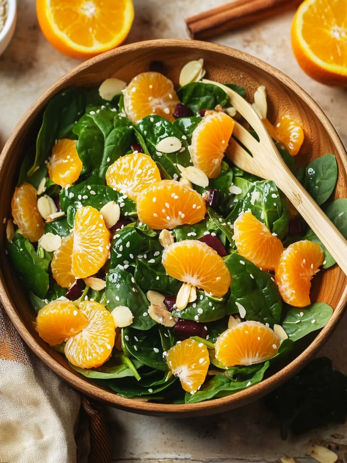 Delicious Mandarin Spinach Salad with Teriyaki Dressing Recipe 2 Mandarin Spinach Salad with Teriyaki Dressing