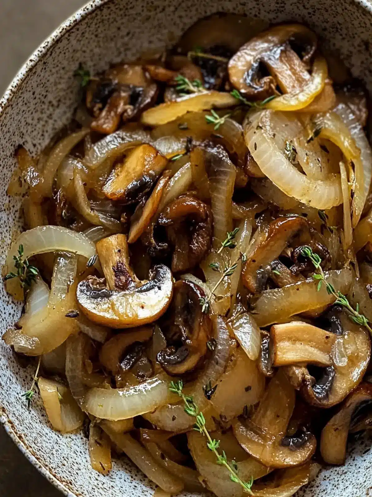 Caramelized Onions and Mushrooms with Thyme: Pure Comfort Food 3 Caramelized Onions and Mushrooms with Thyme