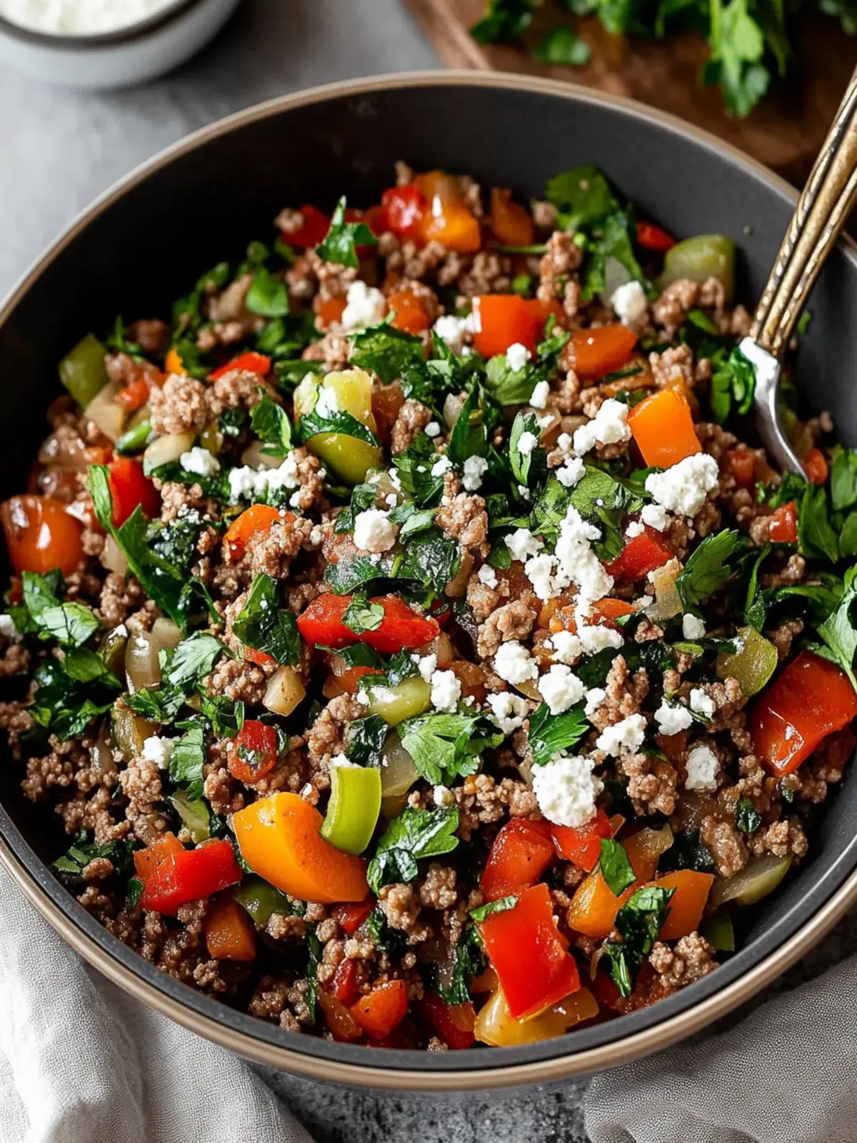 Mediterranean Ground Beef Stir Fry