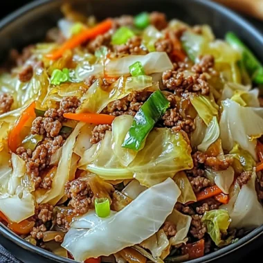 Chinese Ground Beef and Cabbage Stir Fry