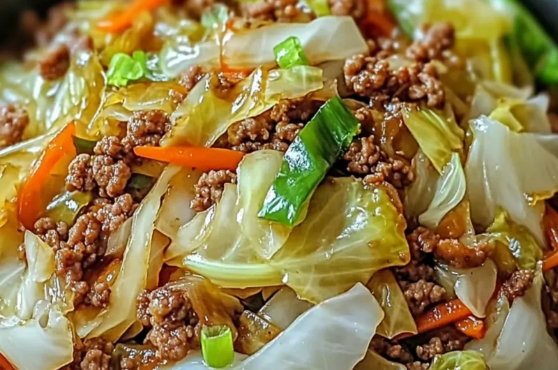 Chinese Ground Beef and Cabbage Stir Fry