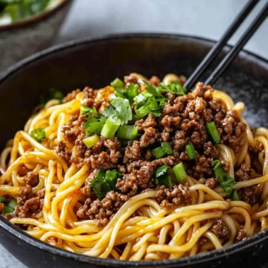 Mongolian Ground Beef Noodles