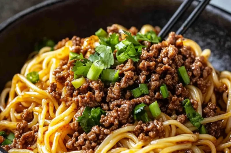 Mongolian Ground Beef Noodles