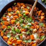 Southwest Ground Beef and Sweet Potato Skillet