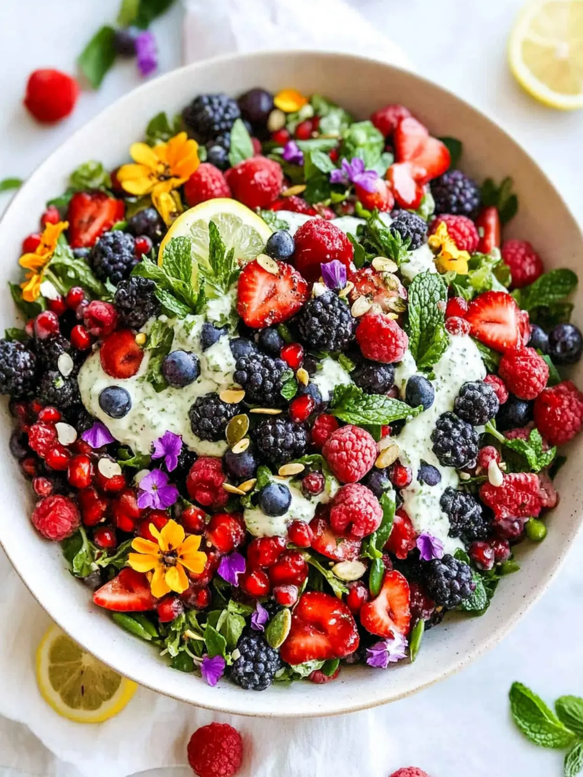 Superfood Berry Salad with Creamy Lemon Herb Dressing Bliss 4 Superfood Berry Salad with Creamy Lemon Herb Dressing