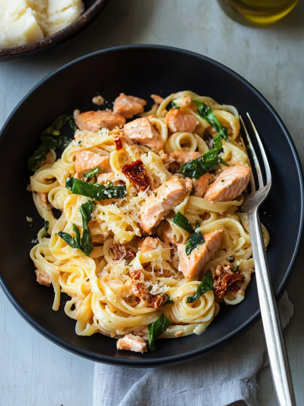 Salmon Pasta With Sun-Dried Tomatoes
