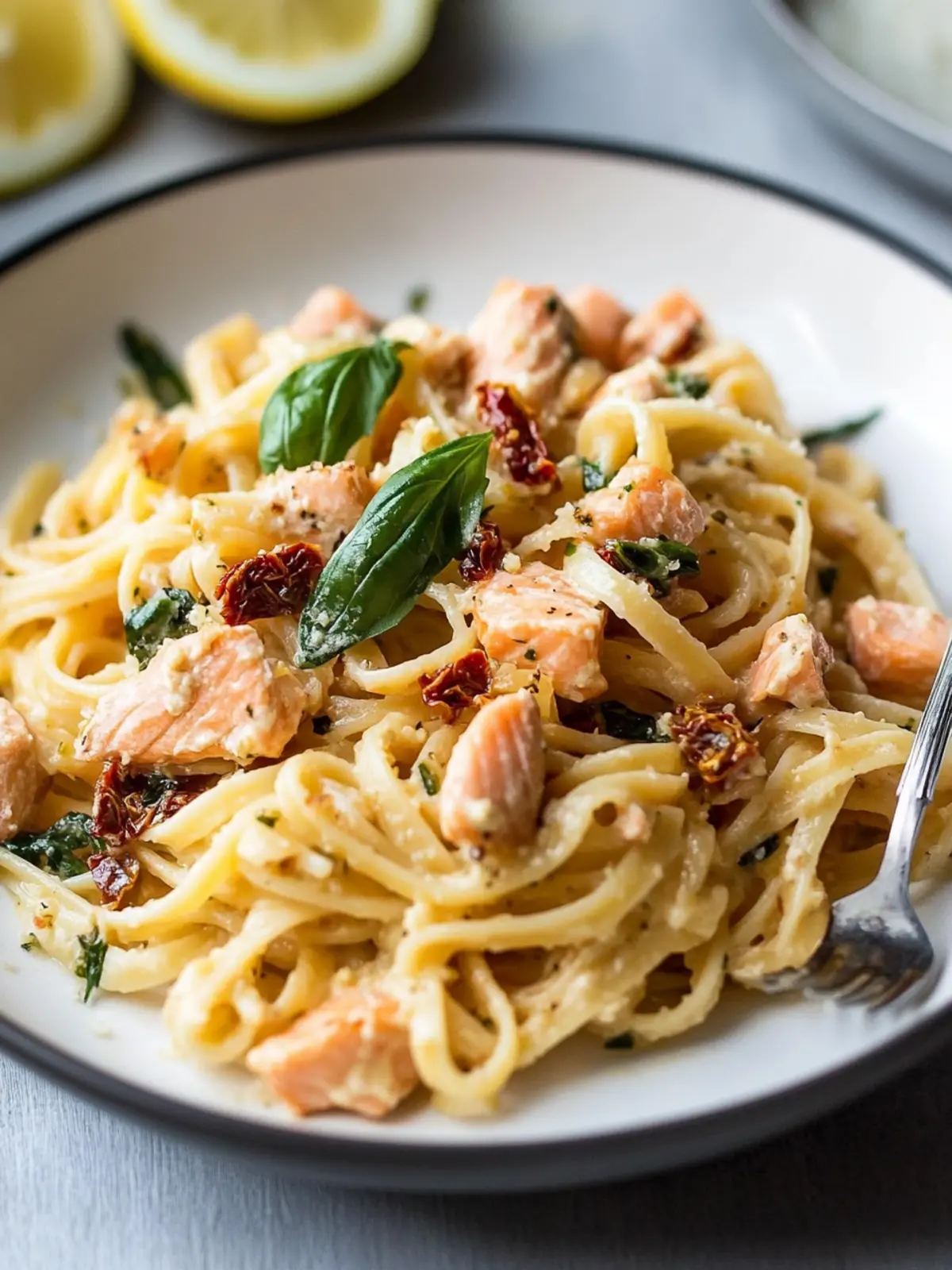 Salmon Pasta With Sun-Dried Tomatoes