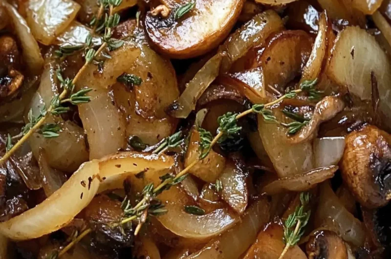 Caramelized Onions and Mushrooms with Thyme