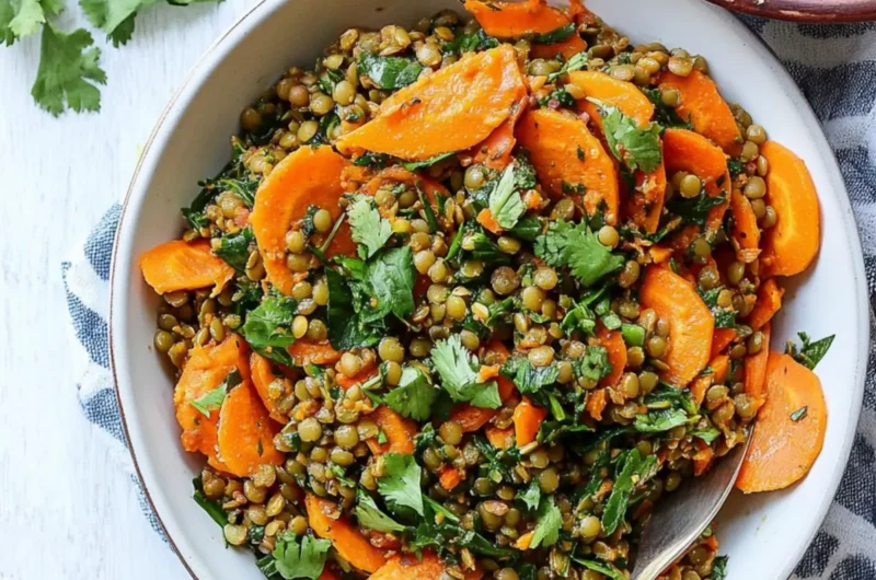 Moroccan Lentil Carrot Salad (Vegan)