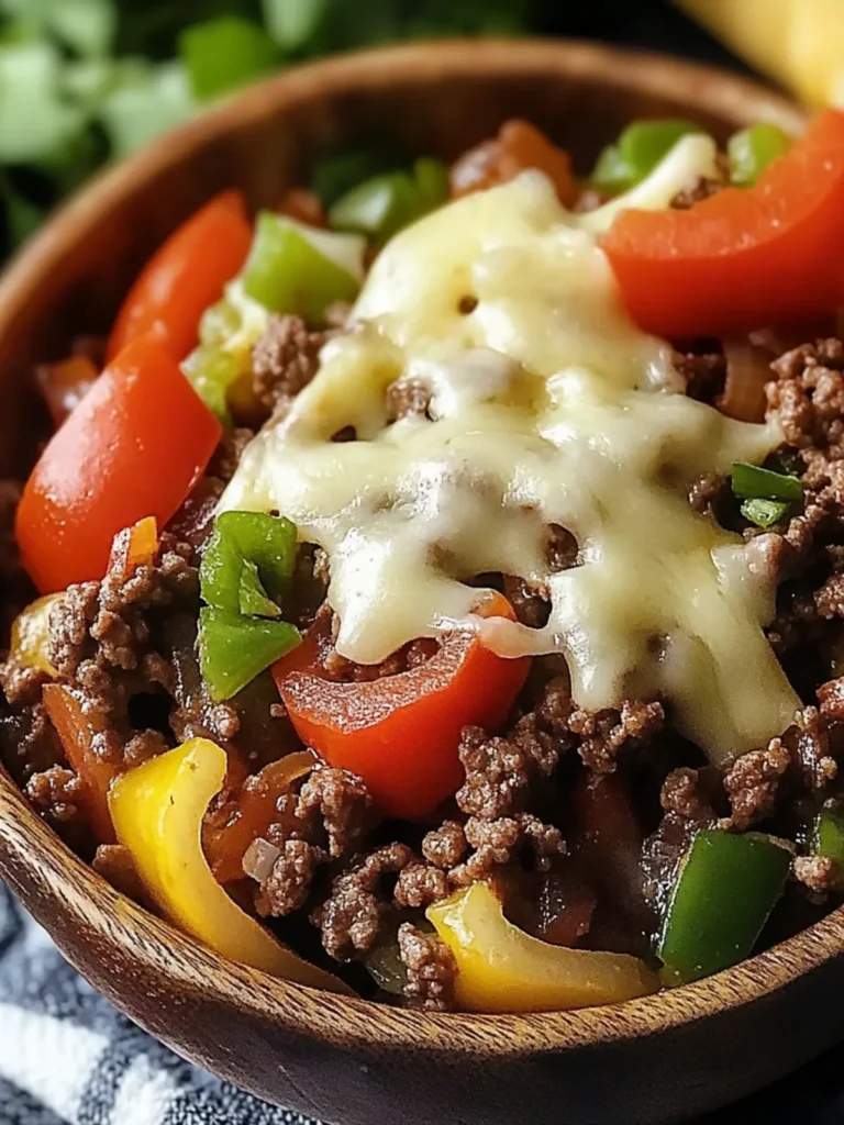 Mouthwatering Ground Beef Philly Cheesesteak Bowl Recipe 3 Ground Beef Philly Cheesesteak Bowl