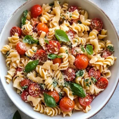 Cherry Tomato Bruschetta Pasta Salad