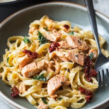 Salmon Pasta With Sun-Dried Tomatoes
