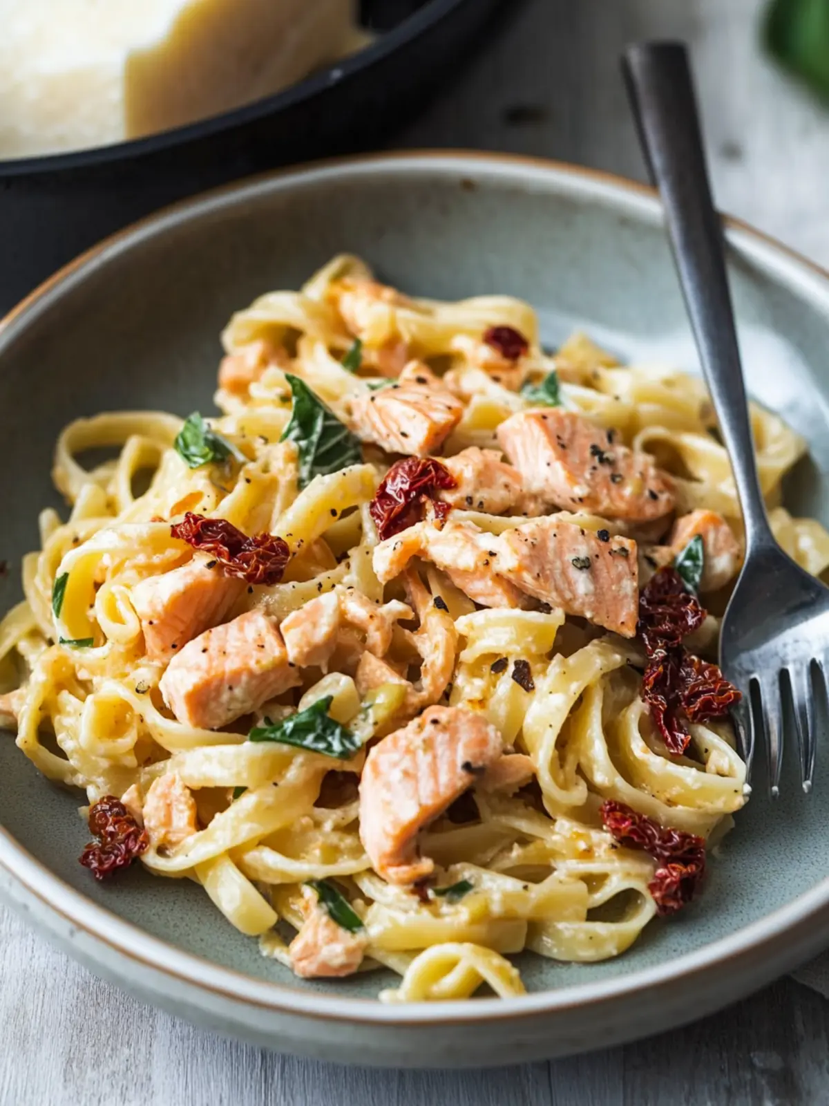 Salmon Pasta With Sun-Dried Tomatoes