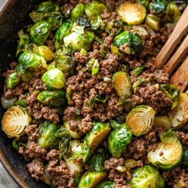 Ground Beef and Brussels Sprouts