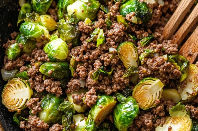 Ground Beef and Brussels Sprouts