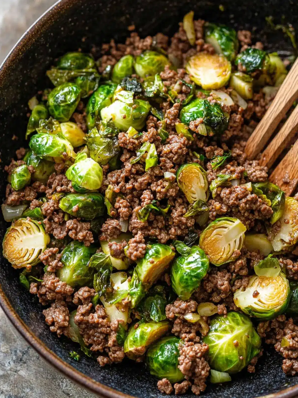 Sweet Chili Ground Beef and Brussels Sprouts in 30 Minutes 5 Ground Beef and Brussels Sprouts