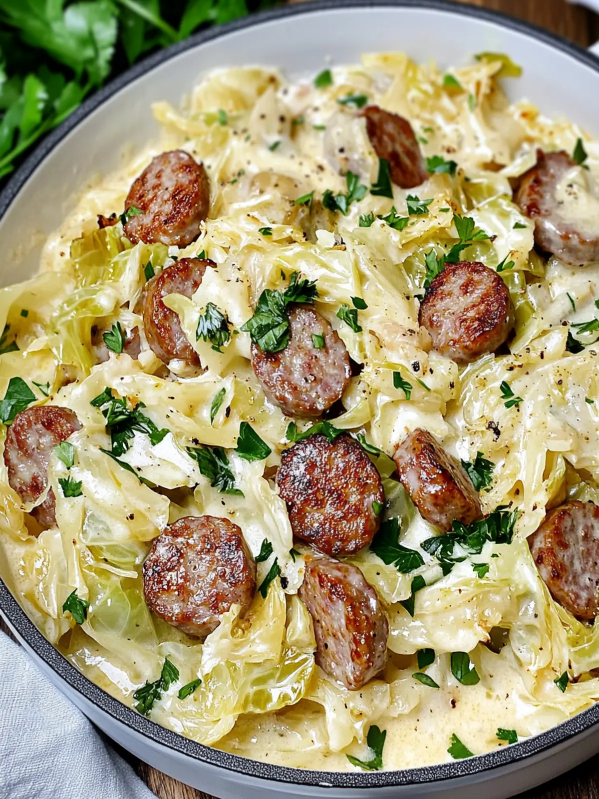 Keto TikTok Cajun Sausage Cabbage Alfredo: Quick & Creamy Delight 3 Keto TikTok Cajun Sausage Cabbage Alfredo