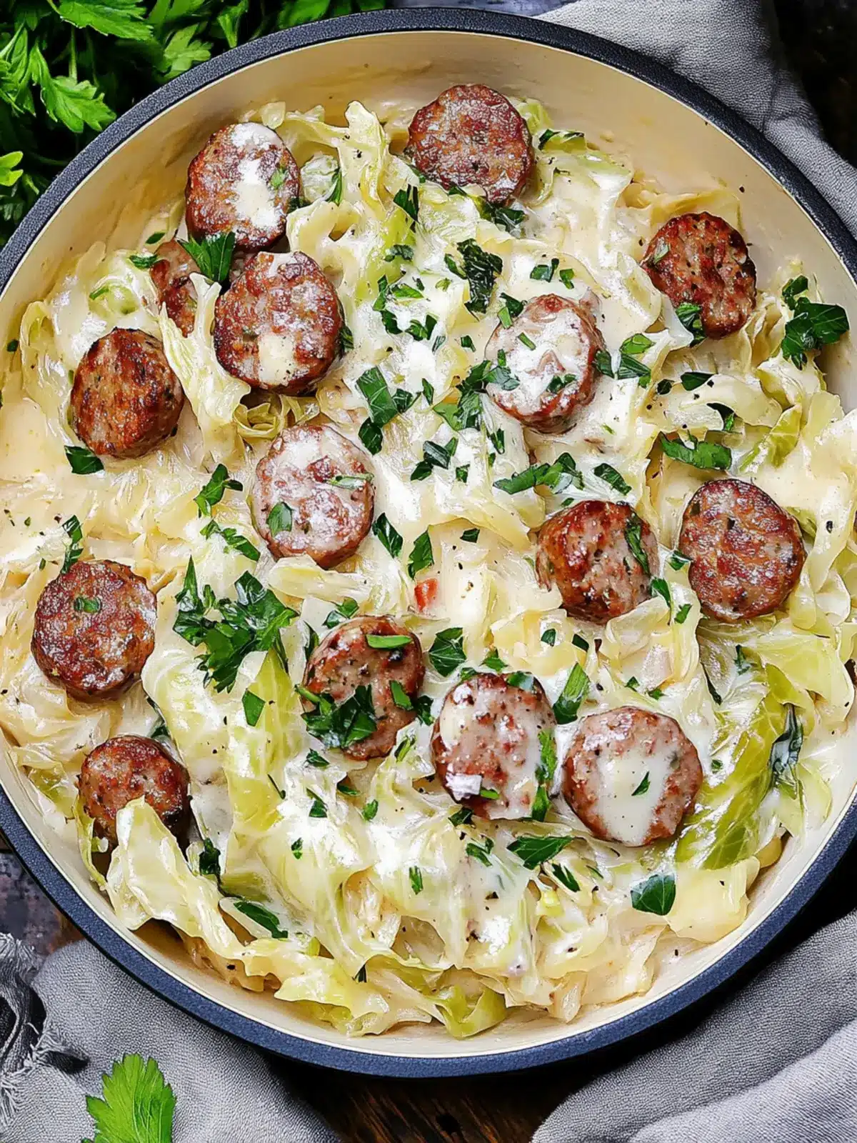 Keto TikTok Cajun Sausage Cabbage Alfredo: Quick & Creamy Delight 4 Keto TikTok Cajun Sausage Cabbage Alfredo